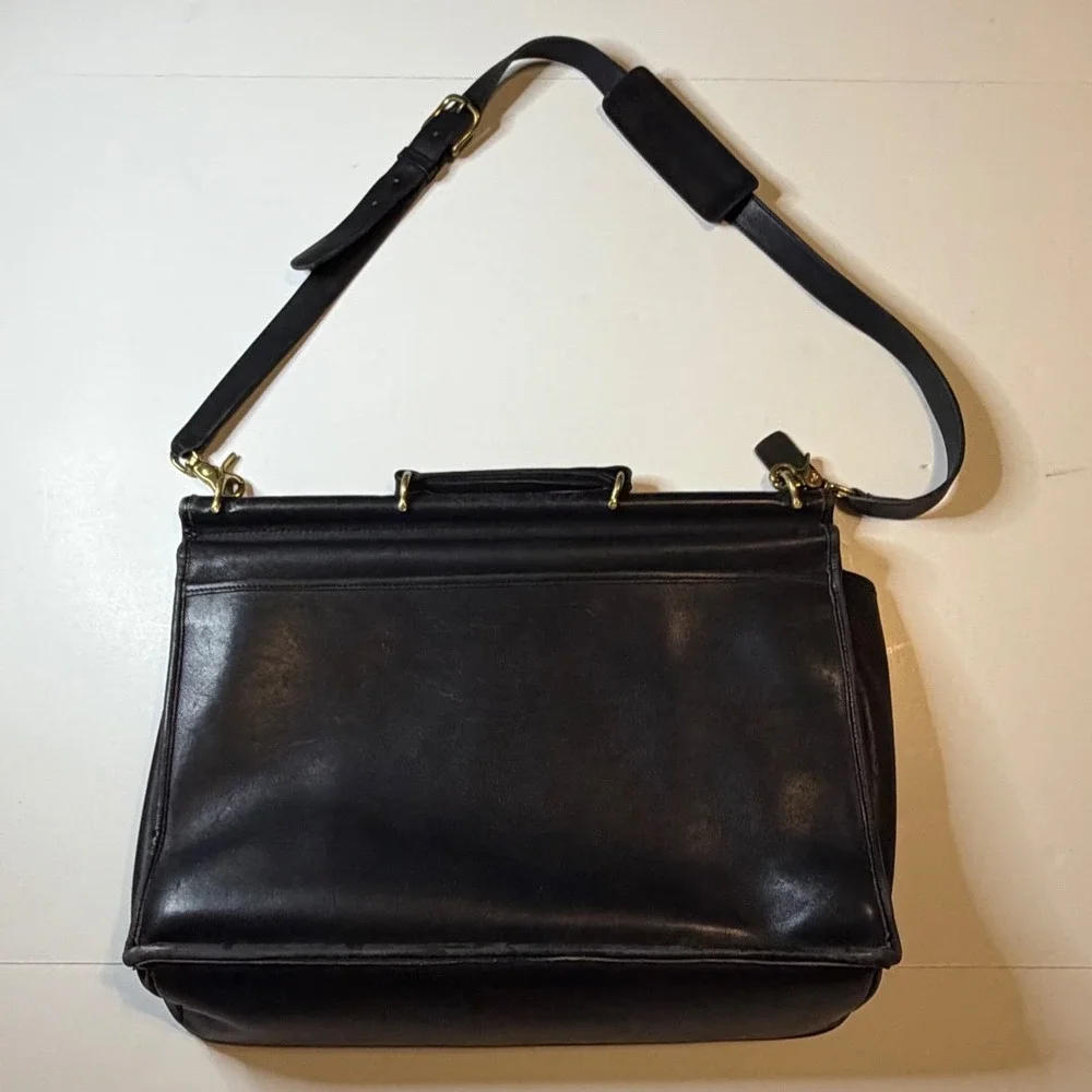 Vintage Coach Beekman Briefcase Black Leather Messenger Bag 041-4133 USA Made